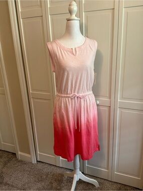 Talbots Pink Ombre Drawstring Dress